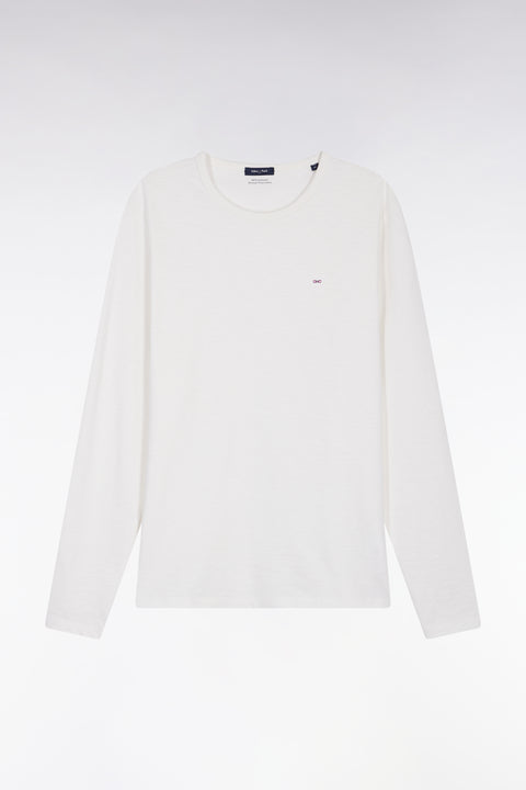 Long-sleeved T-shirt in ecru slub cotton - Image 2