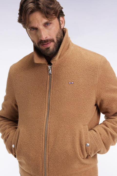 Camel boiled wool blend jacket - Image 3