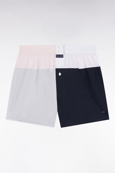 Cotton poplin boxer shorts with colored dials - Image 1