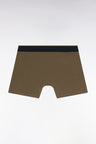 Boxer shorts in khaki cotton jersey with contrasting stripes