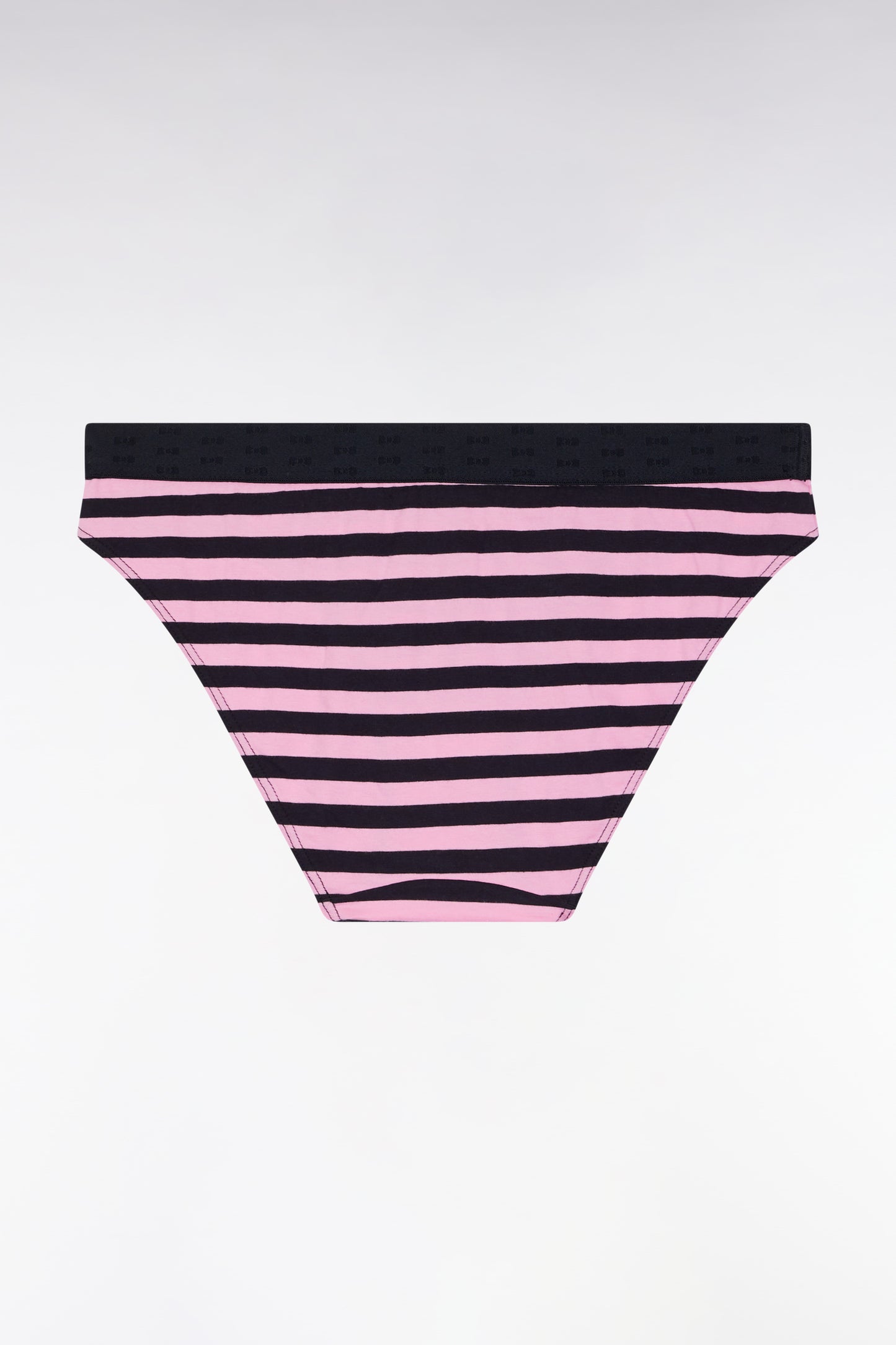 Culotte en jersey stretch rayée marine et rose