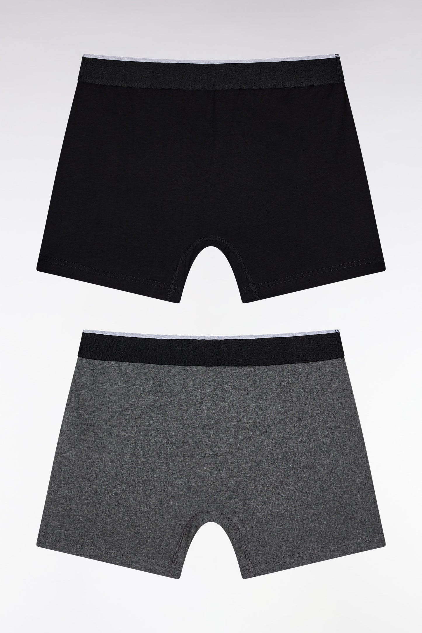 Lot de deux boxers en jersey de coton stretch noir et gris