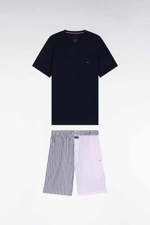 Short pyjama shorts with pink and navy stripes - A SHOOTER - Image 1