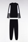 Long pyjamas in grey colorblock cotton jersey - A SHOOTER