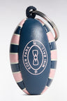Navy rugby ball rubber key ring