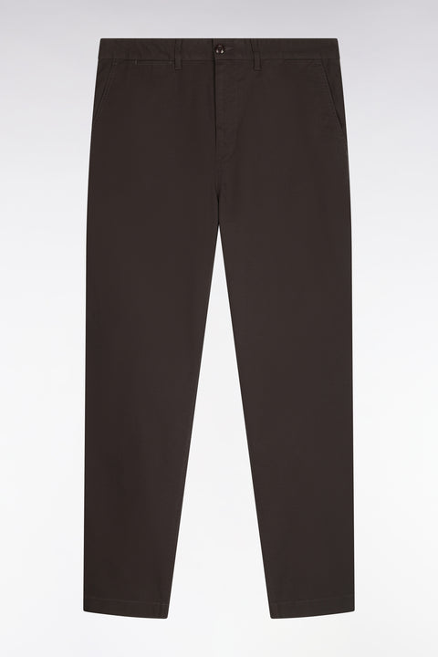 Regular fit khaki stretch cotton piqué wrinkle-free chino pants - Image 2