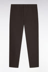 Regular fit khaki stretch cotton piqué wrinkle-free chino pants