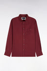 Plain red cotton straight cut shirt