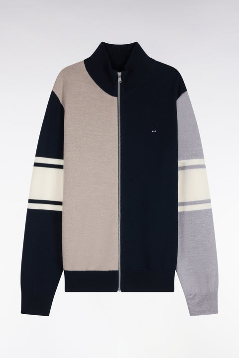 Straight-fit cutout merino wool zipped cardigan - Image 2