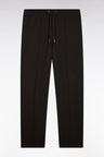 Brown straight cut stretch cotton interlock joggers