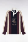 Long-sleeved straight-cut burgundy striped cotton jersey