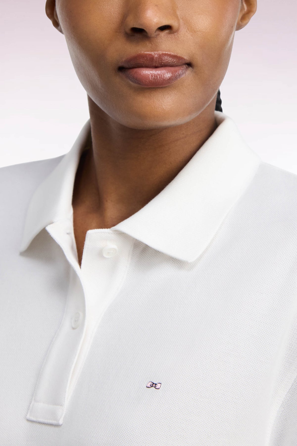 Polo manches courtes en coton blanc coupe oversized