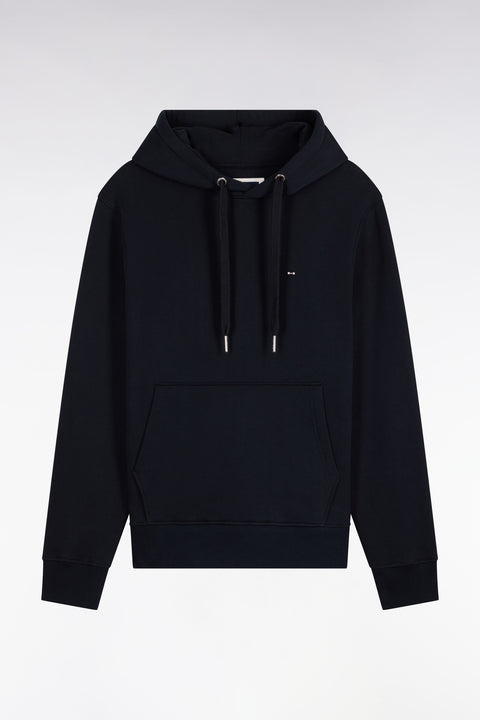 Sweatshirt à capuche en molleton coton marine coupe droite - Image 2