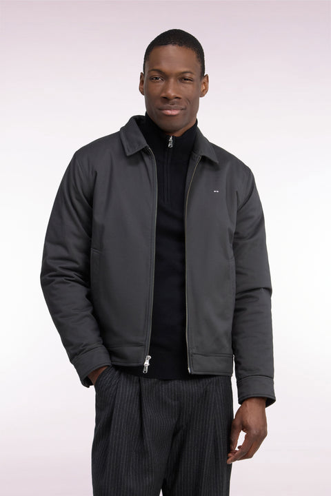 Straight cut khaki stretch cotton jacket - Image 3