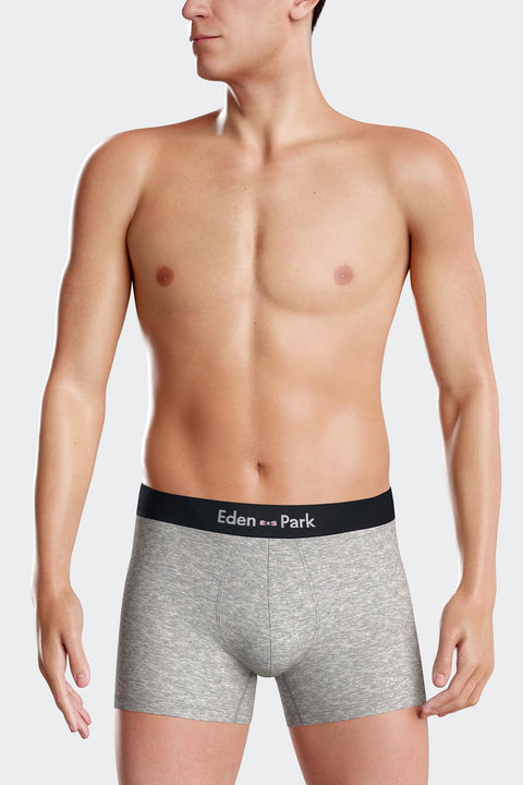 Set of 2 navy blue and grey stretch cotton boxers - Image 3