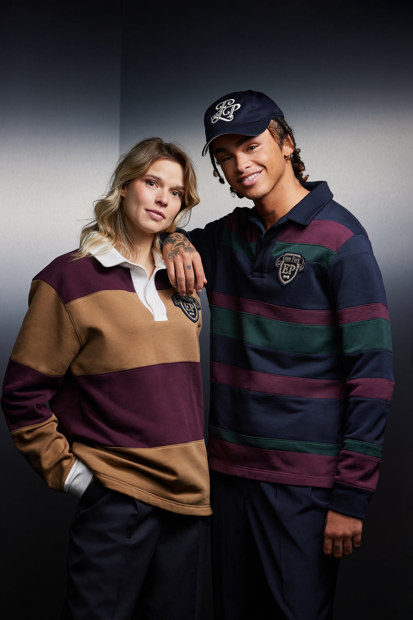 Maillot à rayures rugby bicolore upcyclé Pap'Atelier