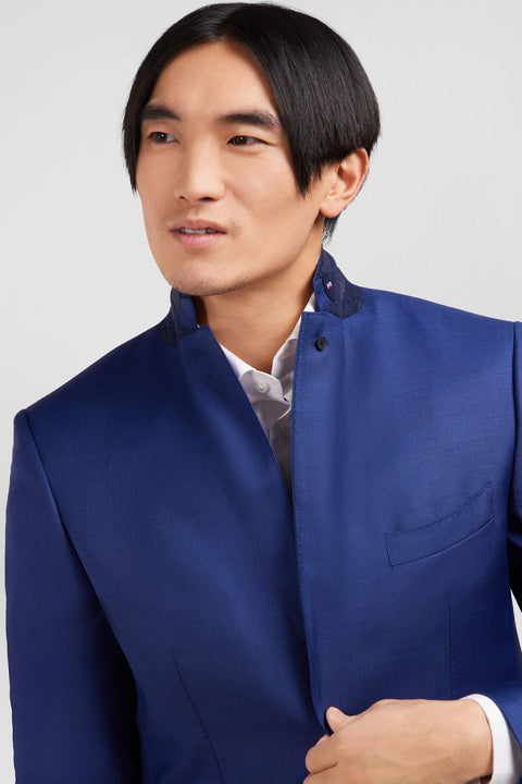 Slim-fit suit in blue wool - Image 1