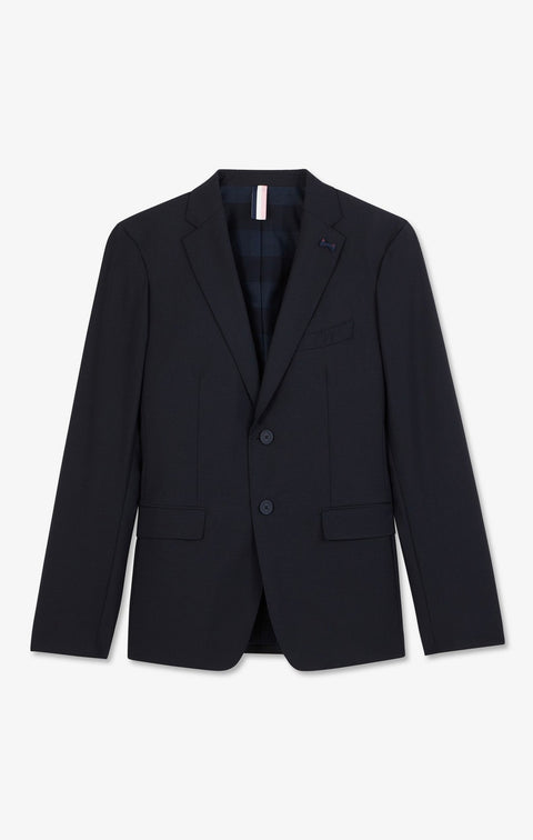 Dark blue blazer with embossed bow detail - Image 2