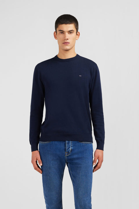 Crew navy blue cotton jumper - Image 3