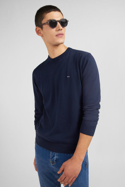 Crew navy blue cotton jumper - Image 3