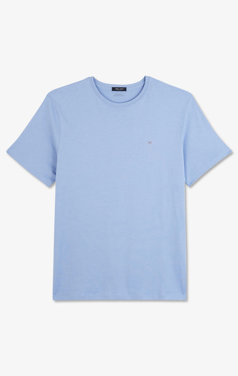 Crew neck light blue pima cotton t-shirt - Image 2