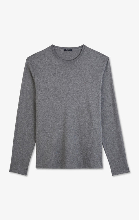 Long sleeved grey cotton t-shirt - Image 2