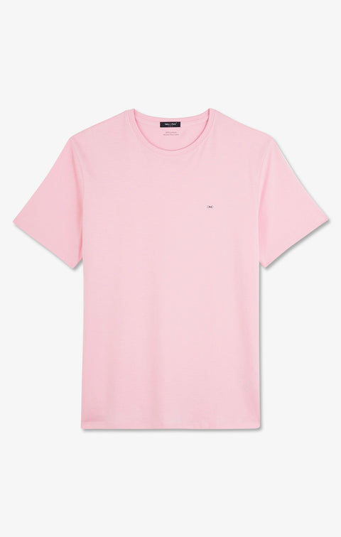 Crew neck pink pima cotton t-shirt - Image 2