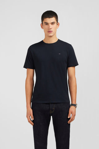 Crew neck black pima cotton t-shirt