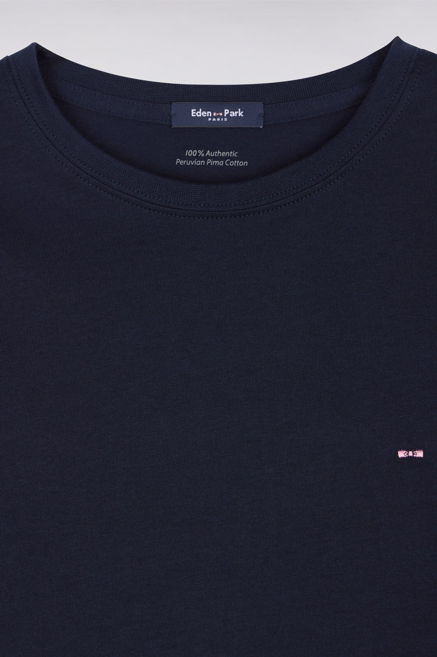 Long sleeved navy blue cotton t-shirt