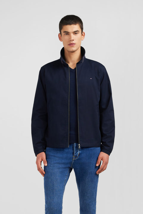 Dark blue jacket in cotton gabardine - Image 1