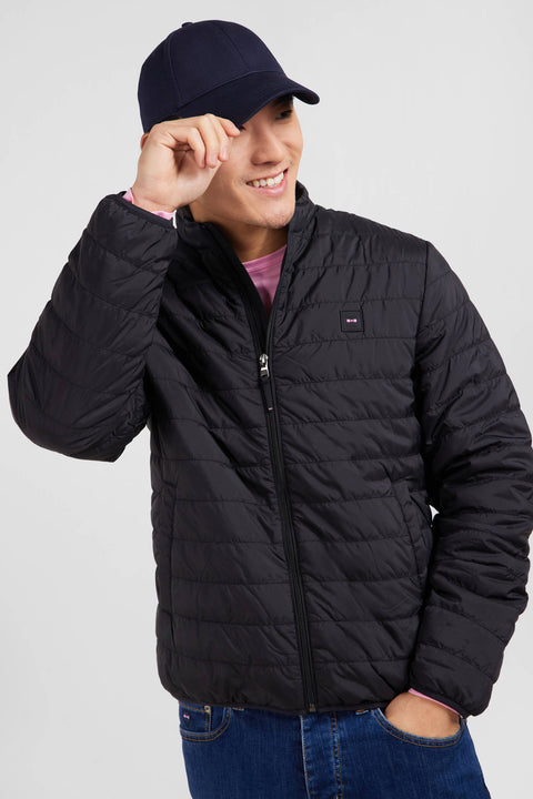 Lightweight, long-sleeved puffa jacket in black - Image 1