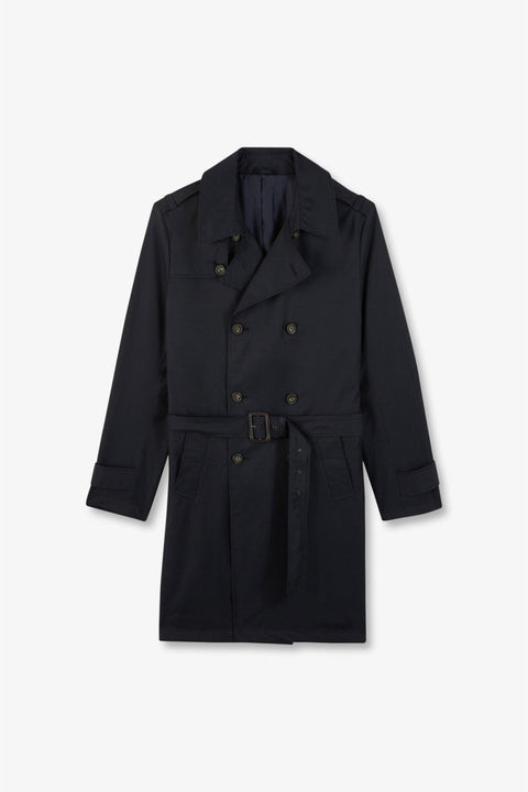 Navy blue waterproof trench coat - Image 2
