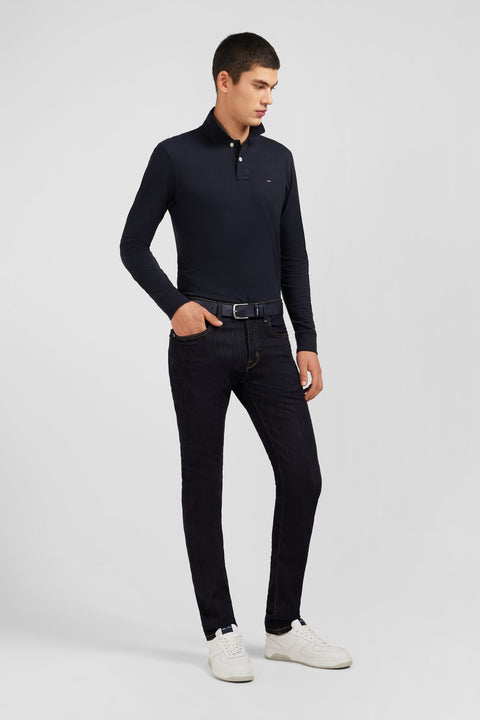 Navy blue jeans in stretch cotton - Image 1