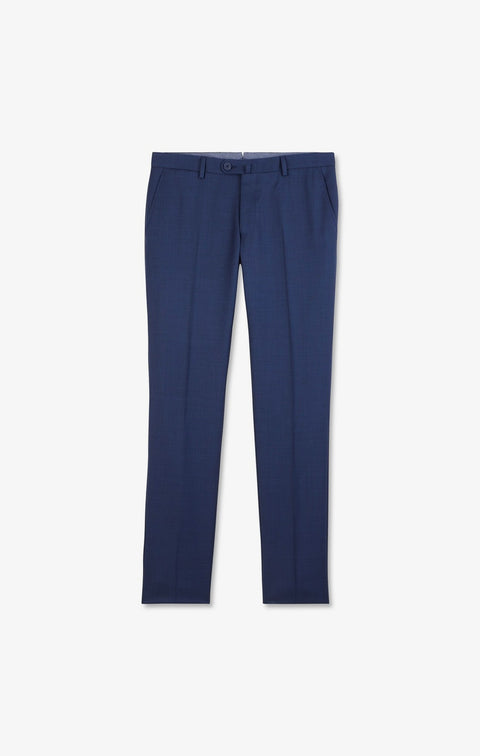 Slim blue wool trousers with broken fold - Image 2