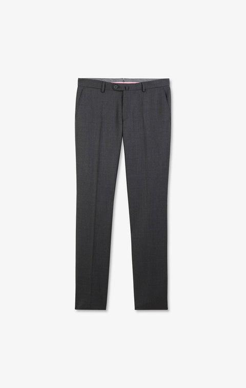 Slim grey wool trousers with broken fold - Image 2
