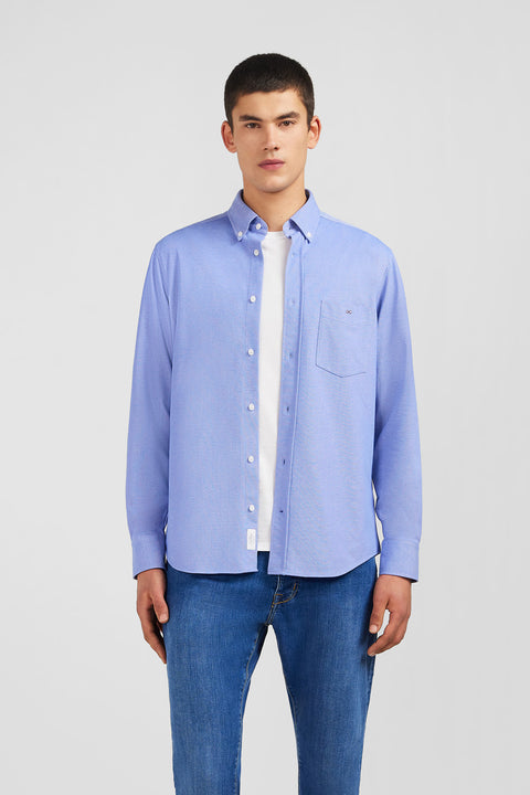 Blue pinpoint cotton shirt - Image 3