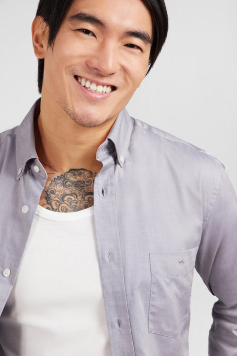 Light grey cotton shirt - Image 3