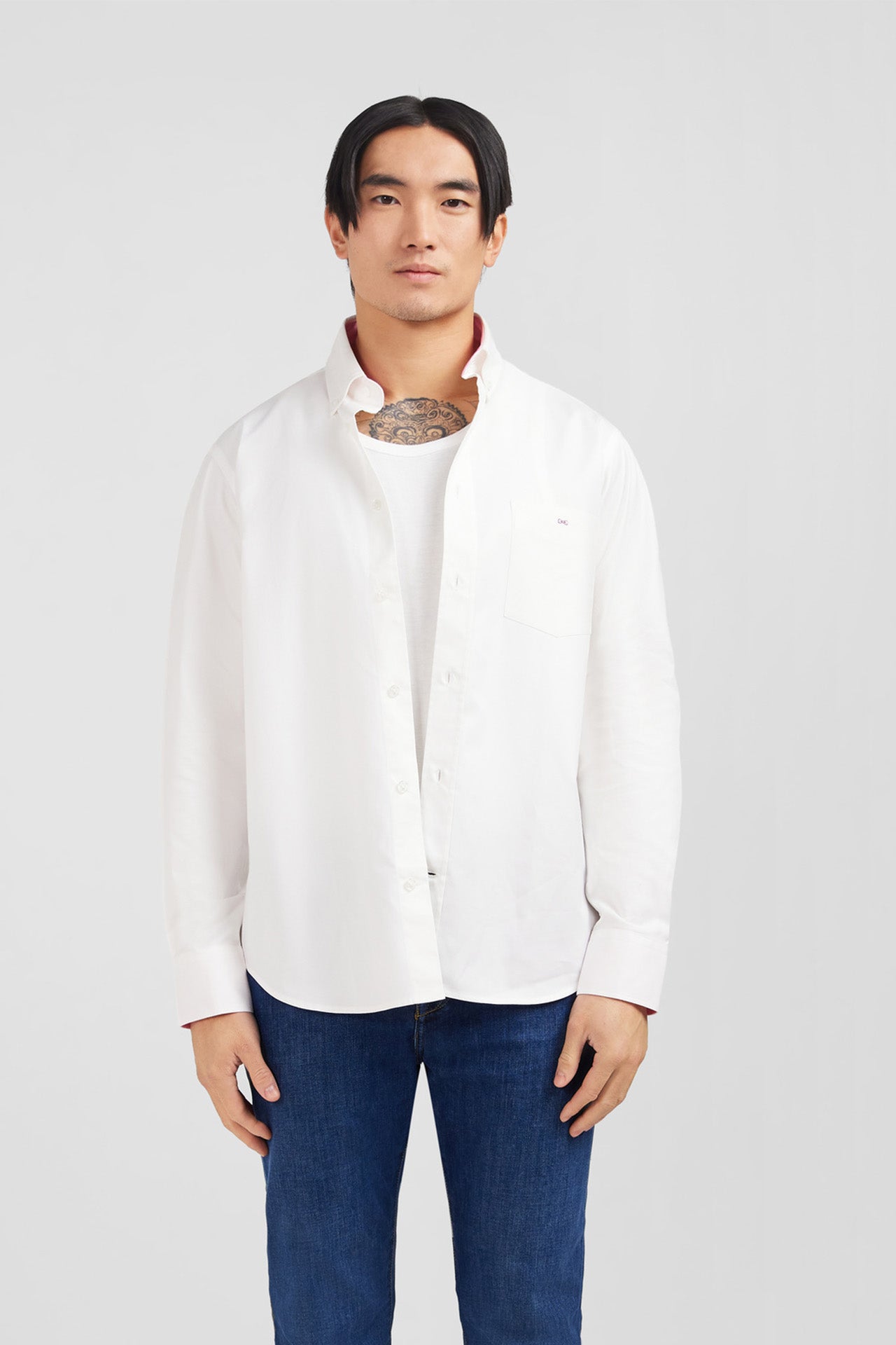 White cotton twill shirt