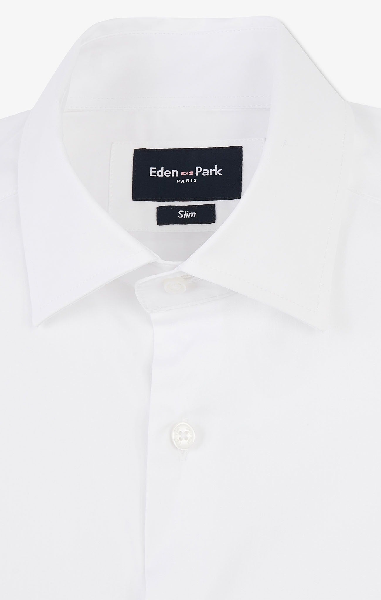 Slim-fit white shirt in stretch poplin