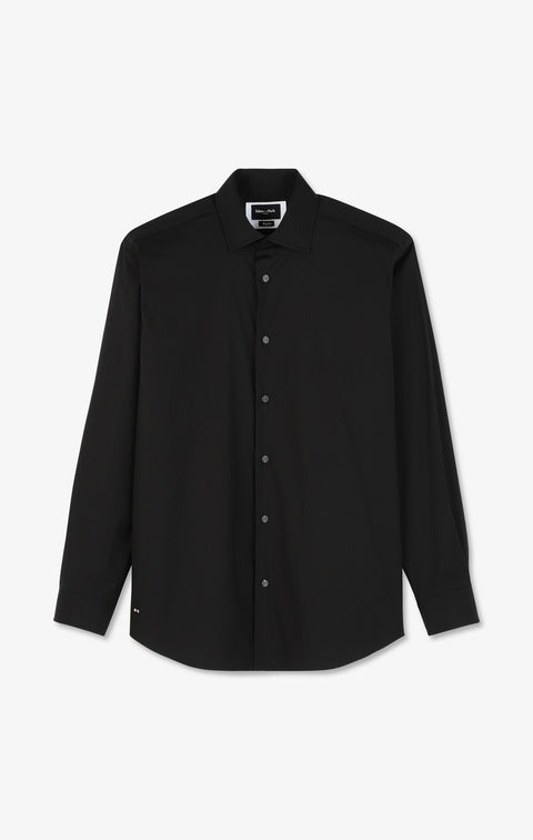 Black shirt in stretch cotton - Image 2