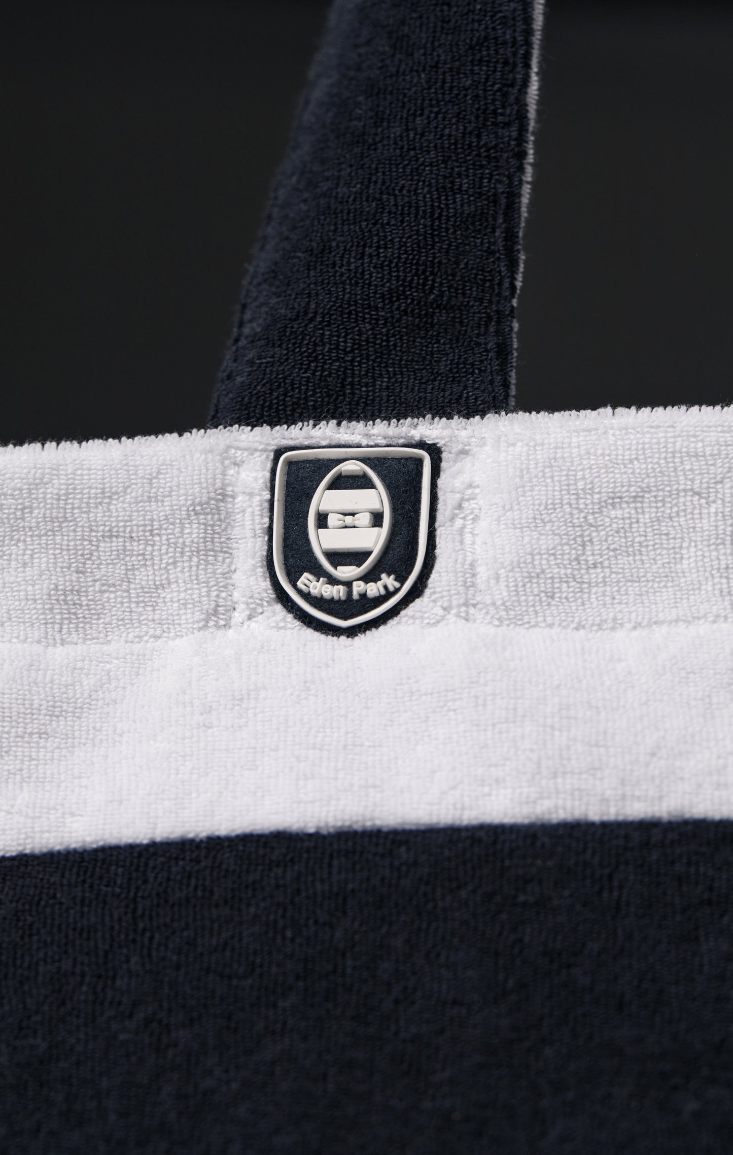 Pap'Atelier upcycled terry cloth striped shopping bag