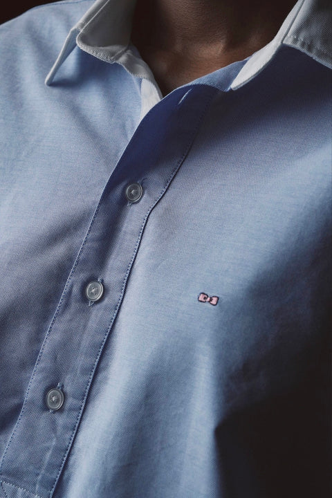 Pap'atelier light blue cropped cotton shirt - Image 3