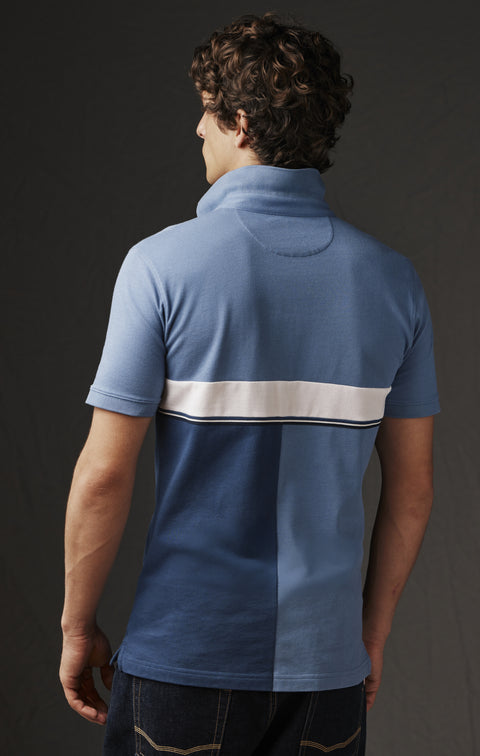 Blue and navy jersey in upcycled Pap'Atelier jersey patchwork - Image 2