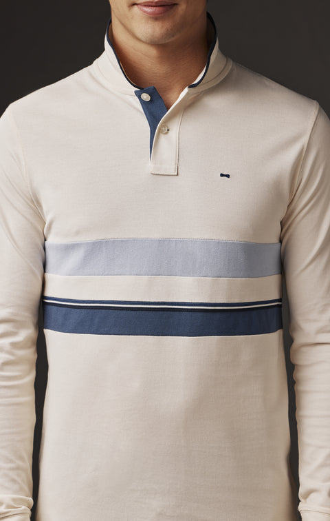 Upcycled white cotton jersey jersey with Pap'Atelier patchwork stripes - Image 3