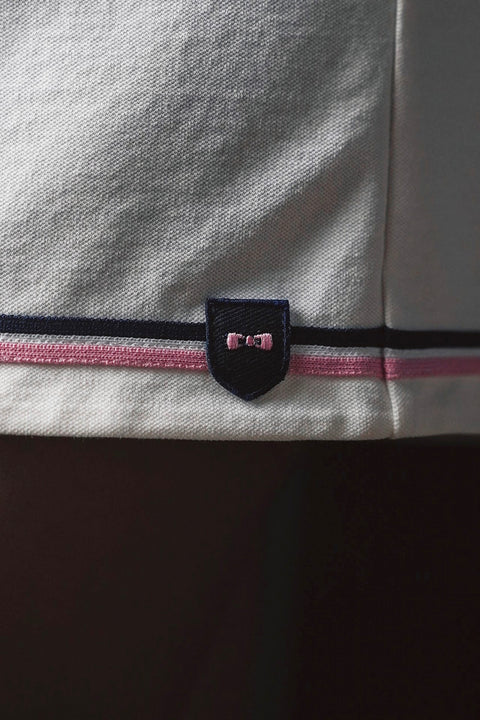 Pap'atelier white shorts with elastic waist striped trims and crest - Image 3