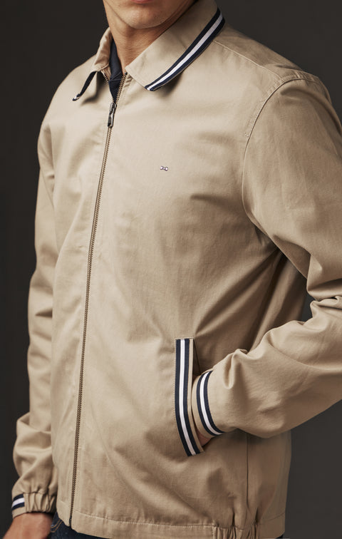 Upcycled beige cotton jacket with Pap'Atelier striped braids - Image 2