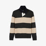 Beige striped polo-neck jumper