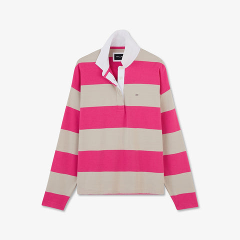 Long-sleeved rugby shirt with wide stripes - Image 3