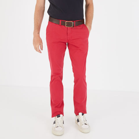 Red chinos in stretch cotton - Image 1