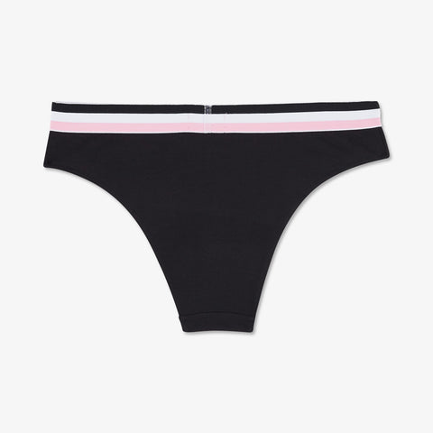 High-cut dark blue panties with contrasting band - Image 2
